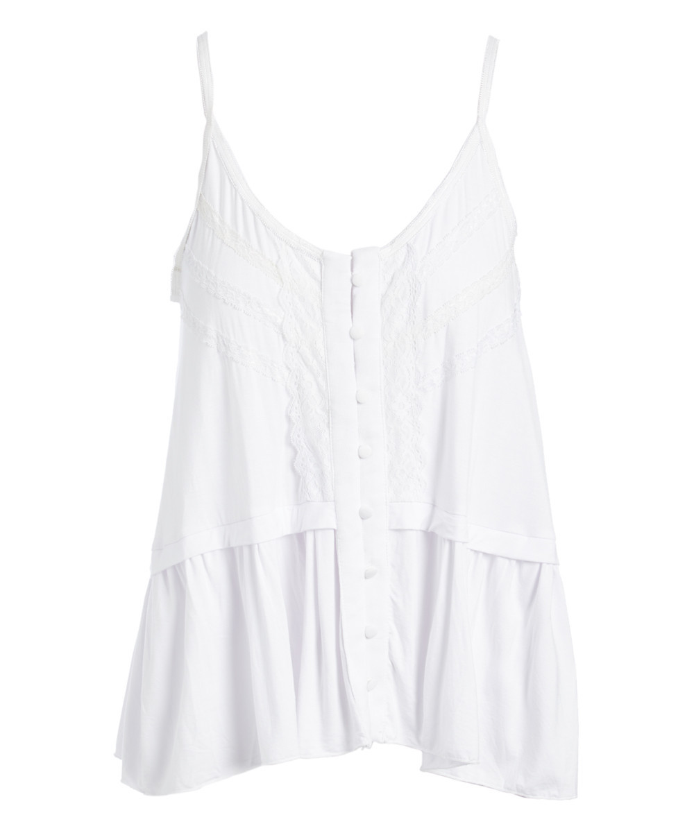 RQ Women's Tank Tops WHITE - White Lace-Accent A-Line Tank - Women | Zulily