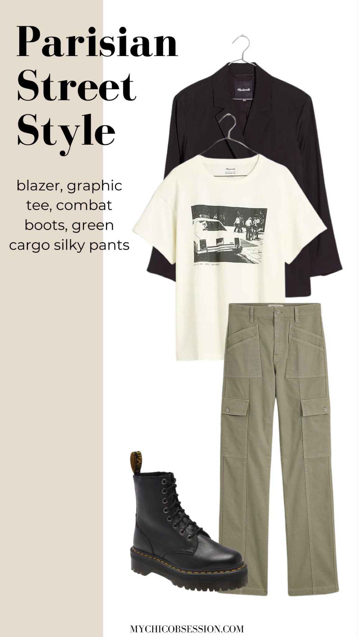 Wondering how to style the graphic tee in 2023? Here’s how we saw it styled in Parisian street style! Add a silky pair of green cargo pants, a black blazer, and combat boots.

#LTKSeasonal #LTKstyletip