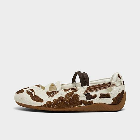 Women's Puma Speedcat Cow Print Ballet Shoes in Chocolate Brown/Warm White Size: 9.0 | Finish Line (US)