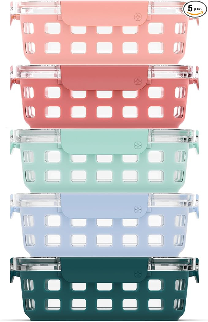 Ello 5 Meal Prep Sets Glass Food Storage Container (Pack of 10) | Plastic | Amazon (US)