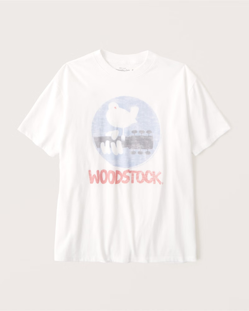 Oversized Boyfriend Woodstock Band Tee | Abercrombie & Fitch (US)