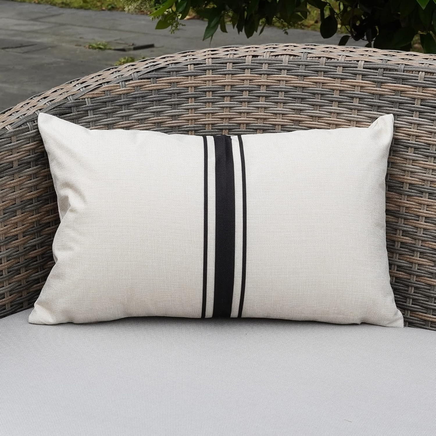 Amazon.com: ONWAY Outdoor Pillow Covers Waterproof 12X20 Set of 2 Lumbar Throw Pillow Cover Beige... | Amazon (US)