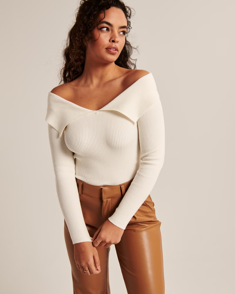 Off-The-Shoulder Slim Sweater | Abercrombie & Fitch (US)