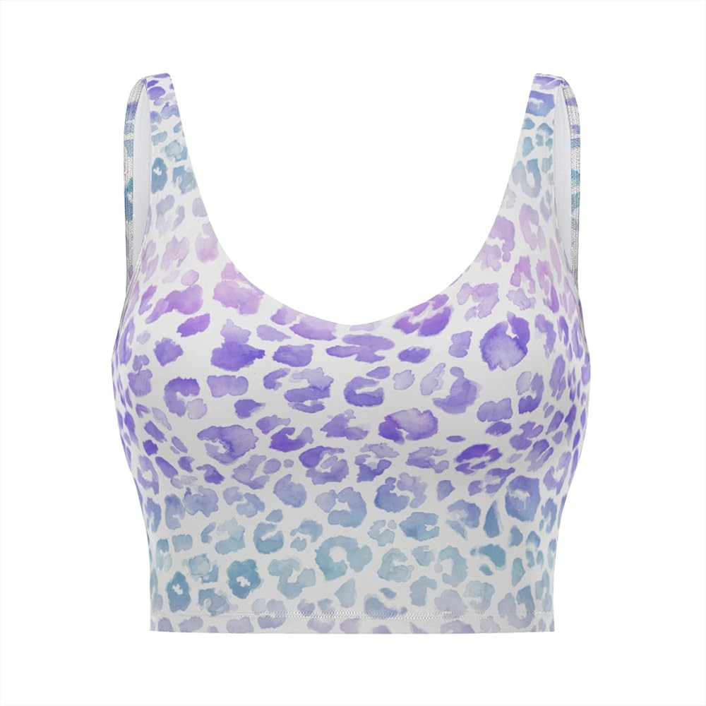Sports Bras for Women Scoop Neck Workout Clothes Workout Crop Top with Built in Pads for Workout ... | Amazon (US)