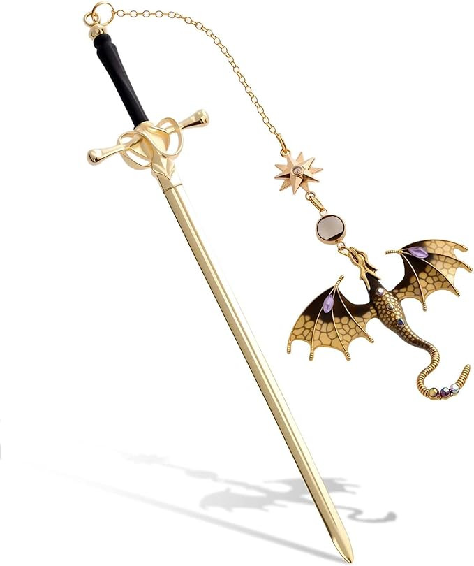 Fourth Wing Fantasy Novelty Sword Bookmark Dragon Book Marks for Book Lovers Reading Men Gifts | Amazon (US)