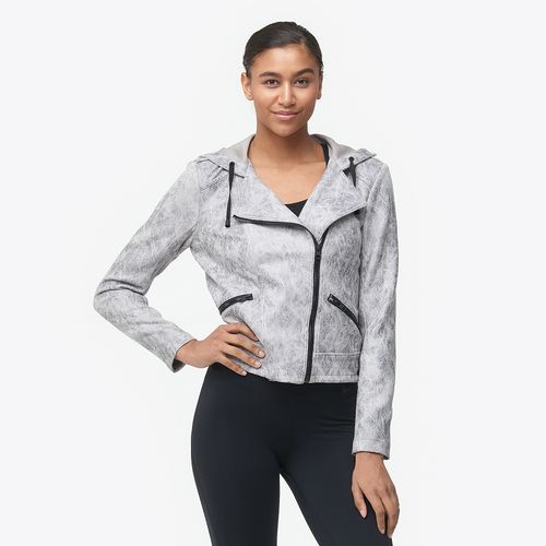 Blanc Noir Hooded Moto Jacket - Womens - Grey | Six:02