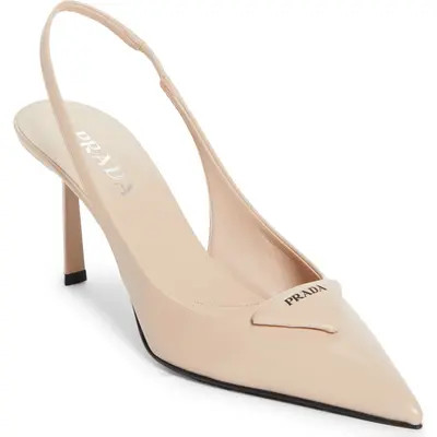 Prada Modellerie Pointed Toe Slingback Pump in Black at Nordstrom, Size 11Us | Nordstrom