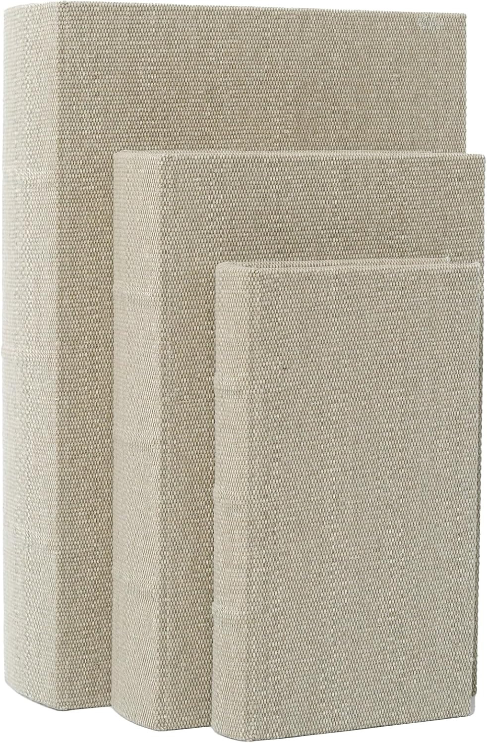 Set of 3 Linen Decorative Book Boxes with Hidden Storage(S/M/L),Linen | Amazon (US)
