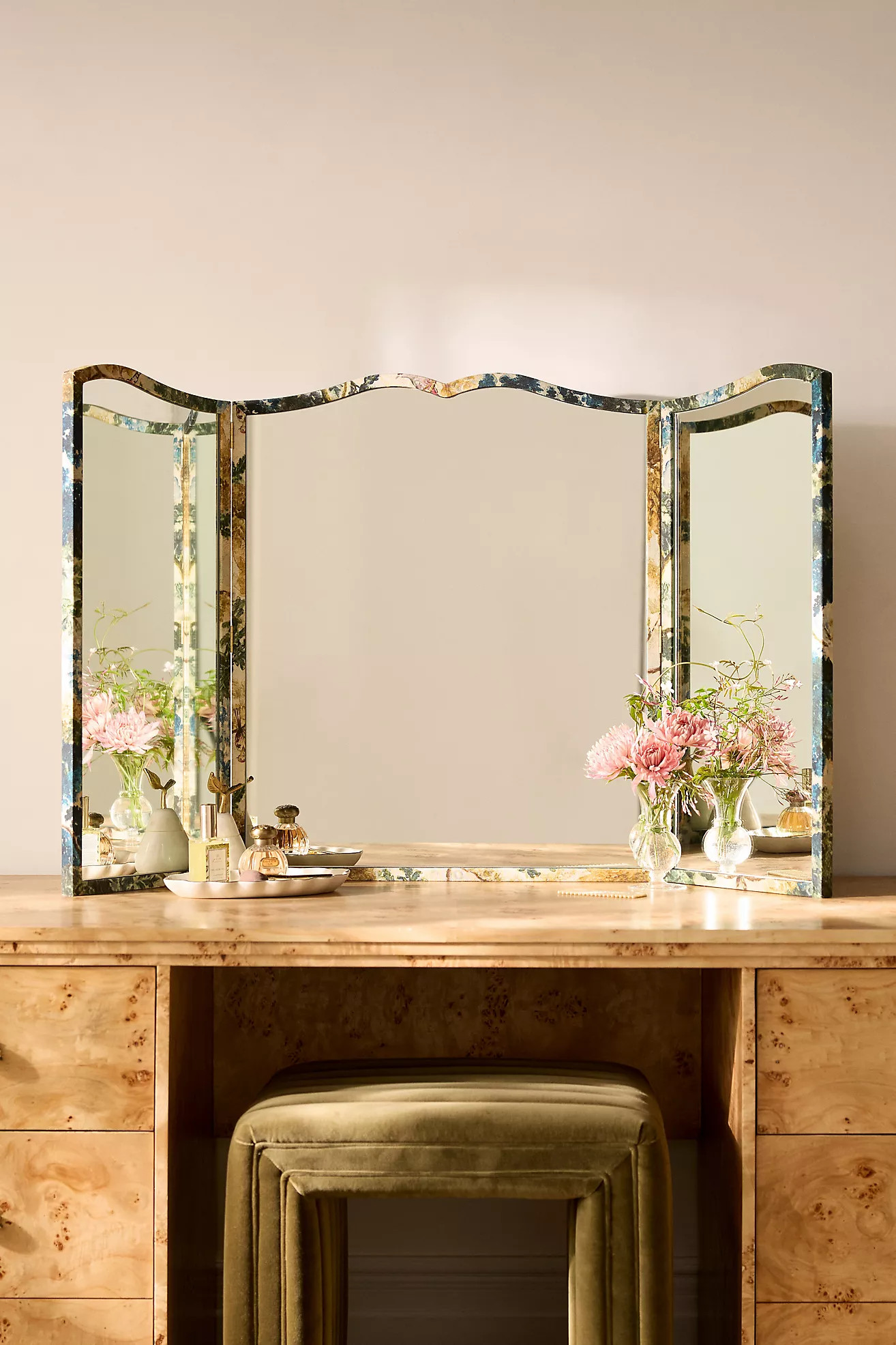 3-Panel Fabric Wall Mirror | Anthropologie (US)