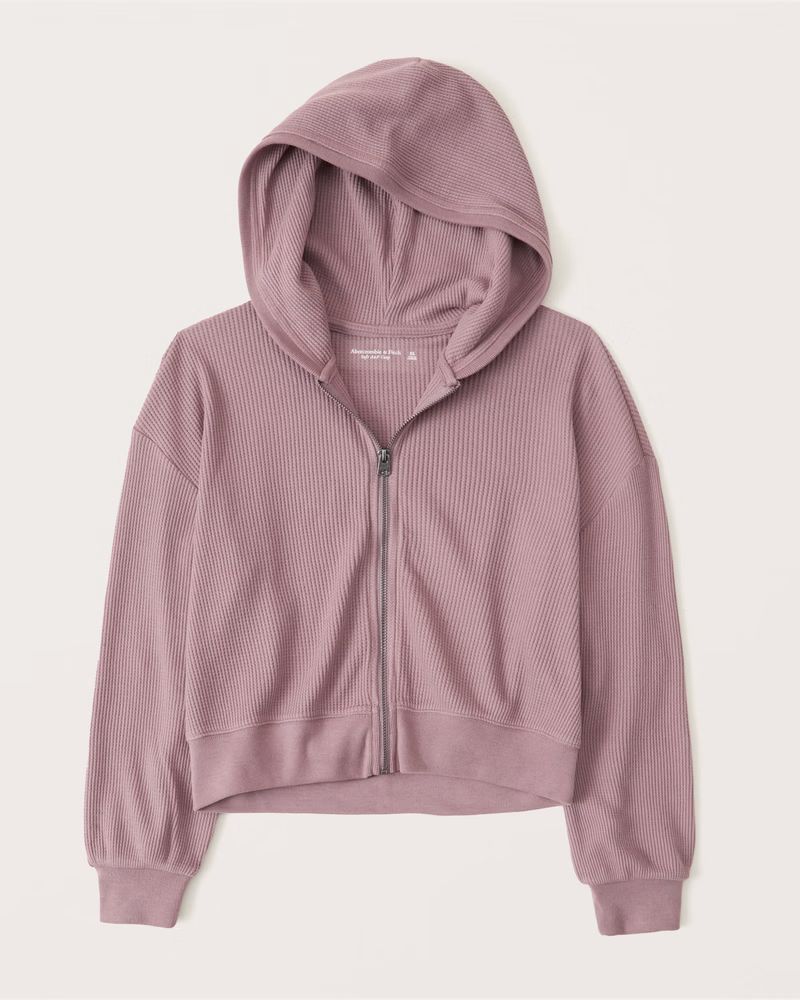 Women's Waffle Full-Zip Hoodie | Women's New Arrivals | Abercrombie.com | Abercrombie & Fitch (US)