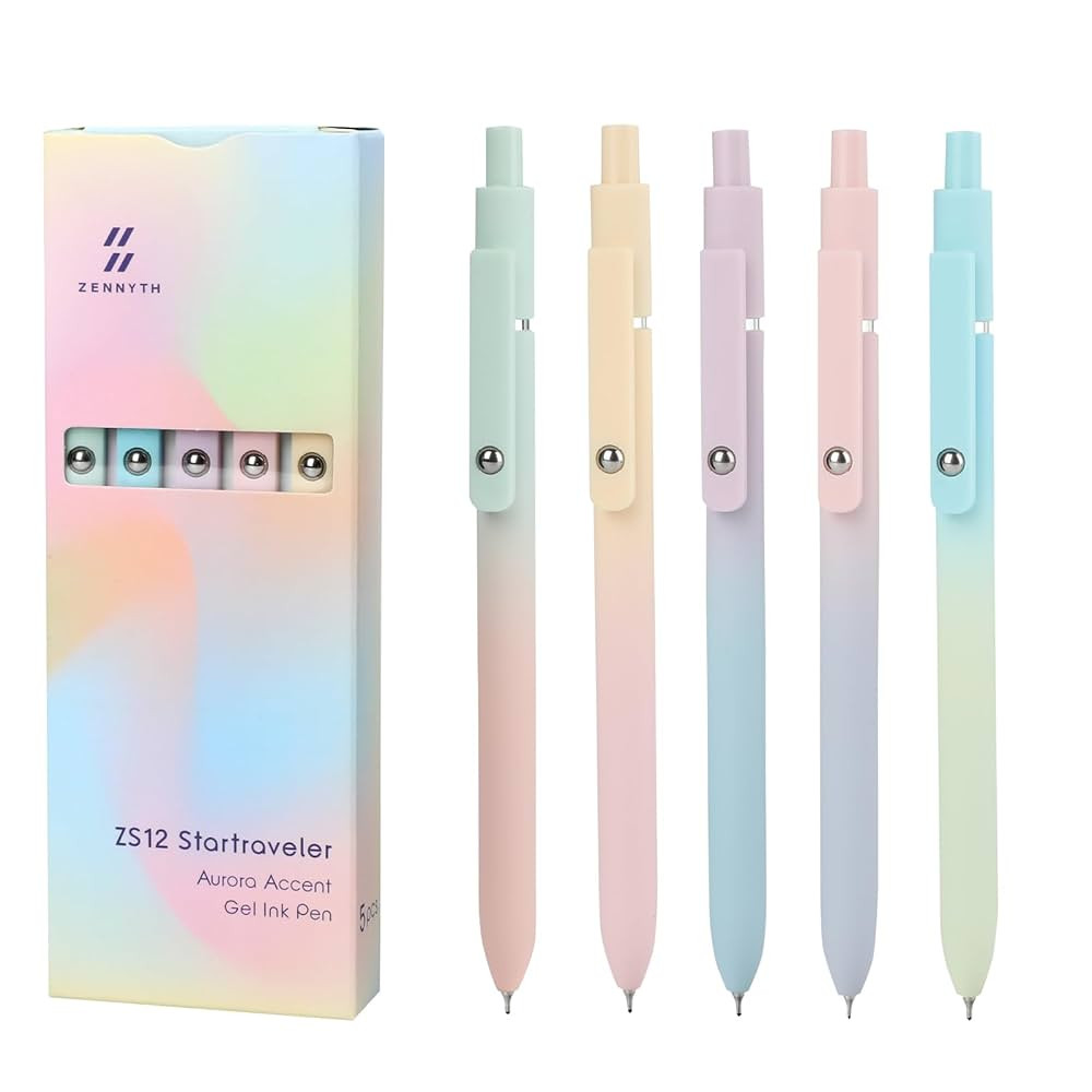 Ddaowanx Gel Pens, 5 Pcs 0.7mm Quick Dry Black Ink Pens Fine Point Smooth Writing Pens, Cute Offi... | Amazon (US)