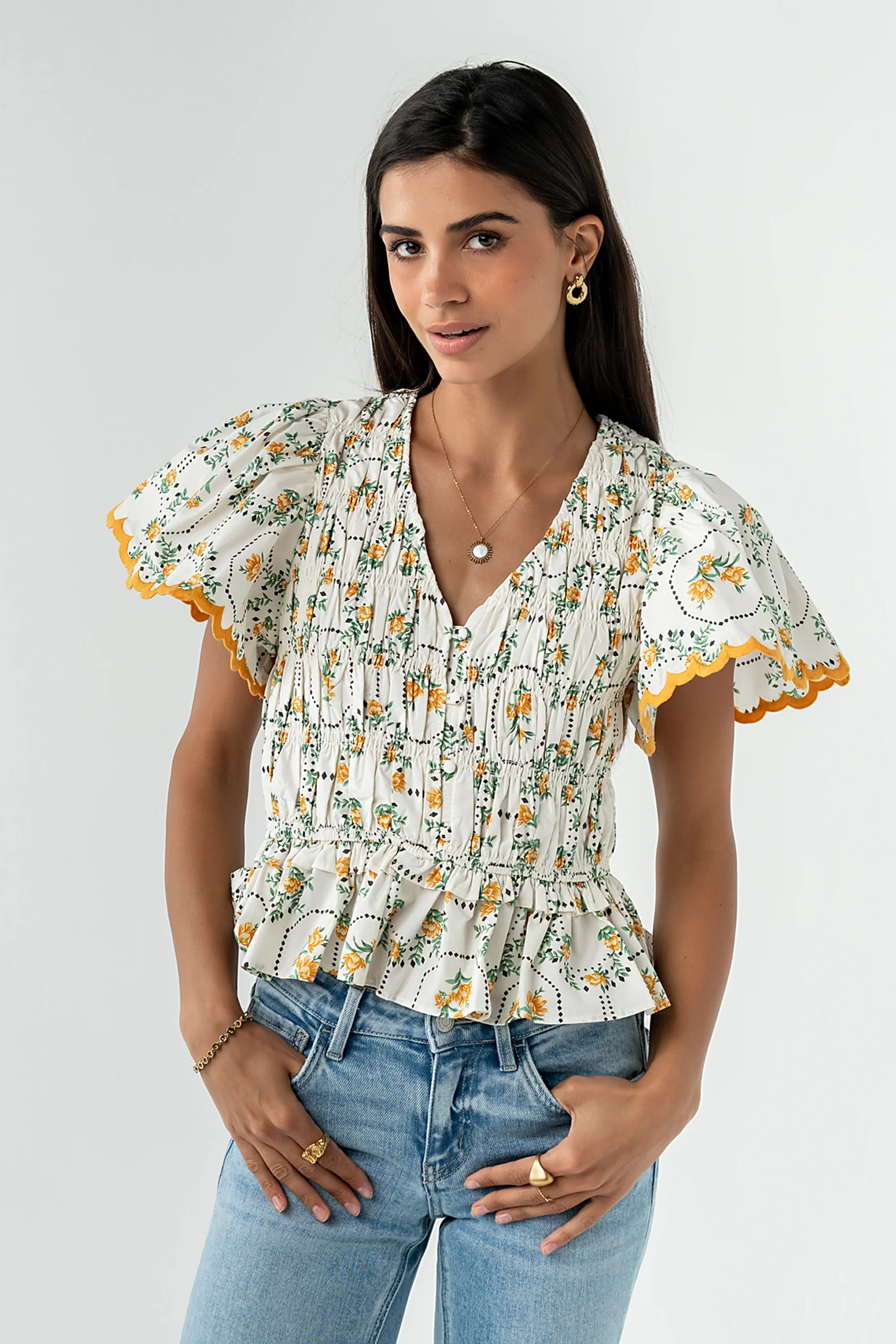Rusty Smocked Blouse | Böhme US