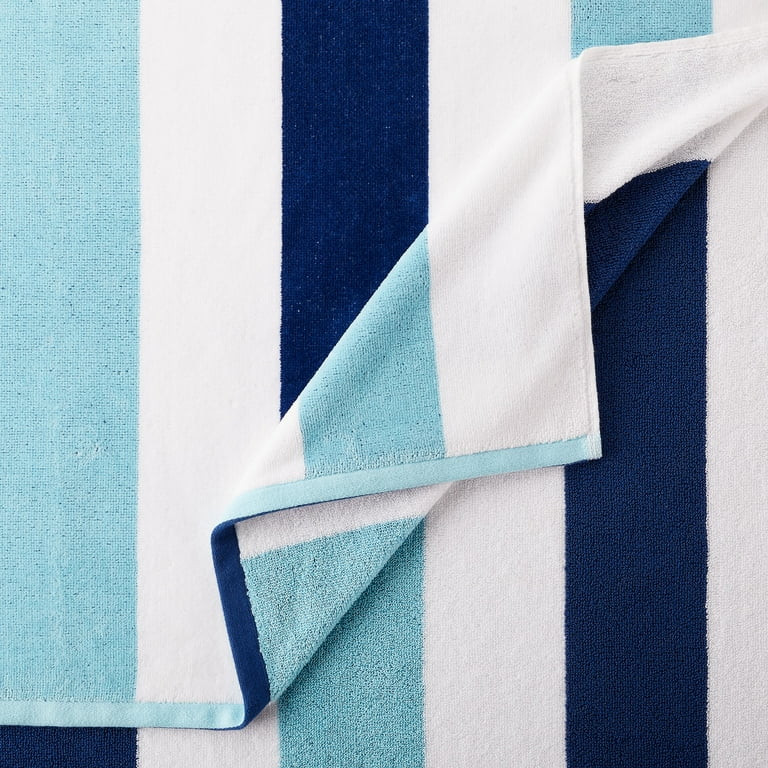 Better Homes & Gardens Blue Cabana 38” x 72” Reversible Beach Towel | Walmart (US)