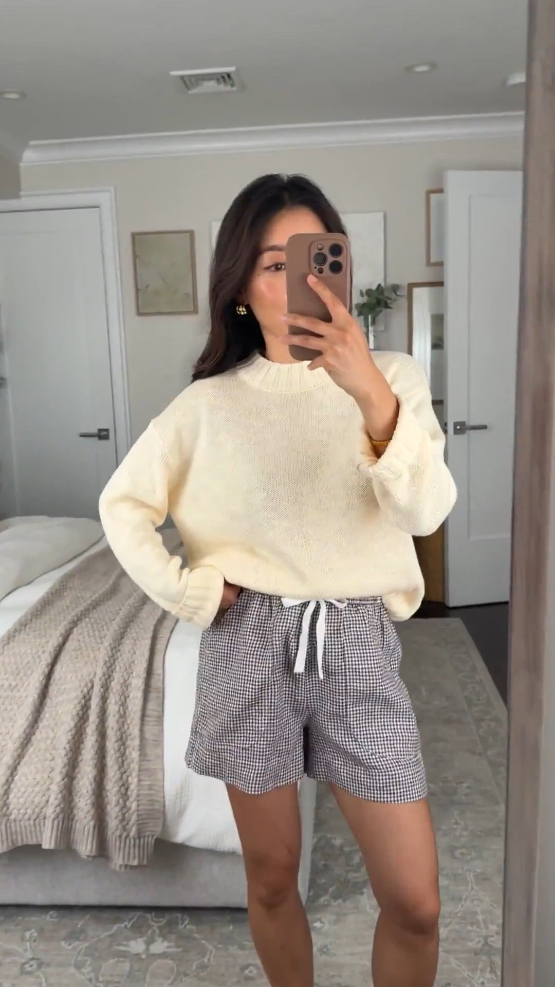 Sizing info below! 
• Airy cotton linen relaxed sweater XS, relaxed wider fit. Also comes in a thicker 100% cotton. Sandstone is a pale yellow. 
• Linen shorts XS, petite friendly, stretch waist. Has a matching linen top. 

Petite summer style, easy mom outfits, lightweight summer sweater

#LTKPetite #LTKmomlife #LTKSeasonal
