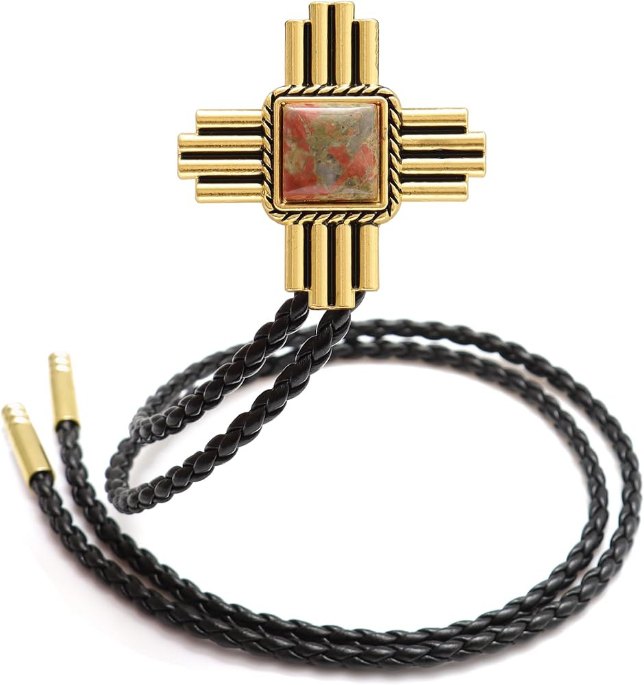 Stone Bolo Ties for Men Western - Vintage Cowboy Bolo Tie for Women Western Costume Accessories | Amazon (US)