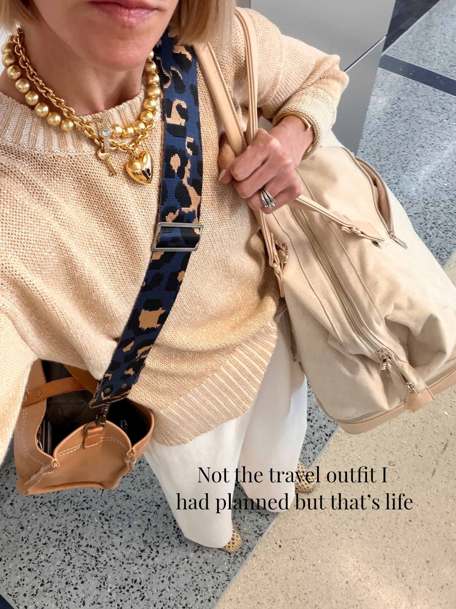 I wore this to church this morning when I realized my flight was earlier then I thought 🤷🏼‍♀️ so ran home grabbed my stuff and the airport I went!! I also was NOT a savvy packer this trip and had all the bags lol  

#LTKTravel #LTKgrwm #LTKootd