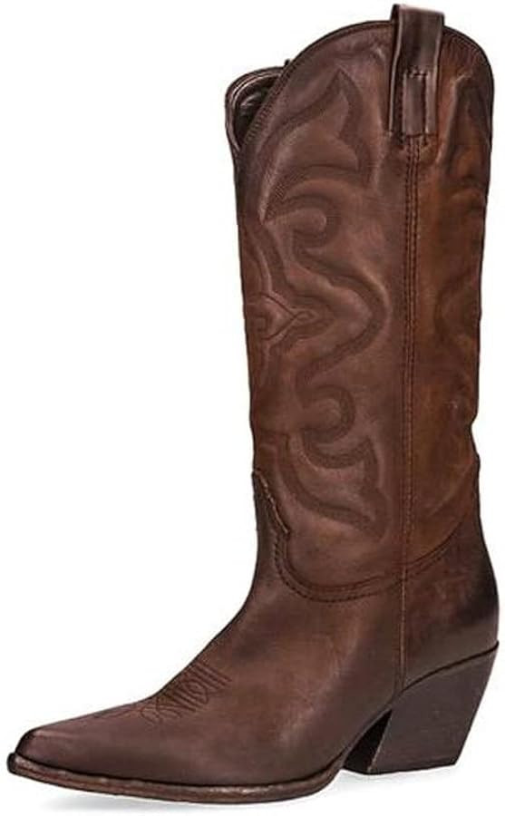 Steve Madden Womens West Embroidered Pointed Toe Cowboy, Western Boots | Amazon (US)