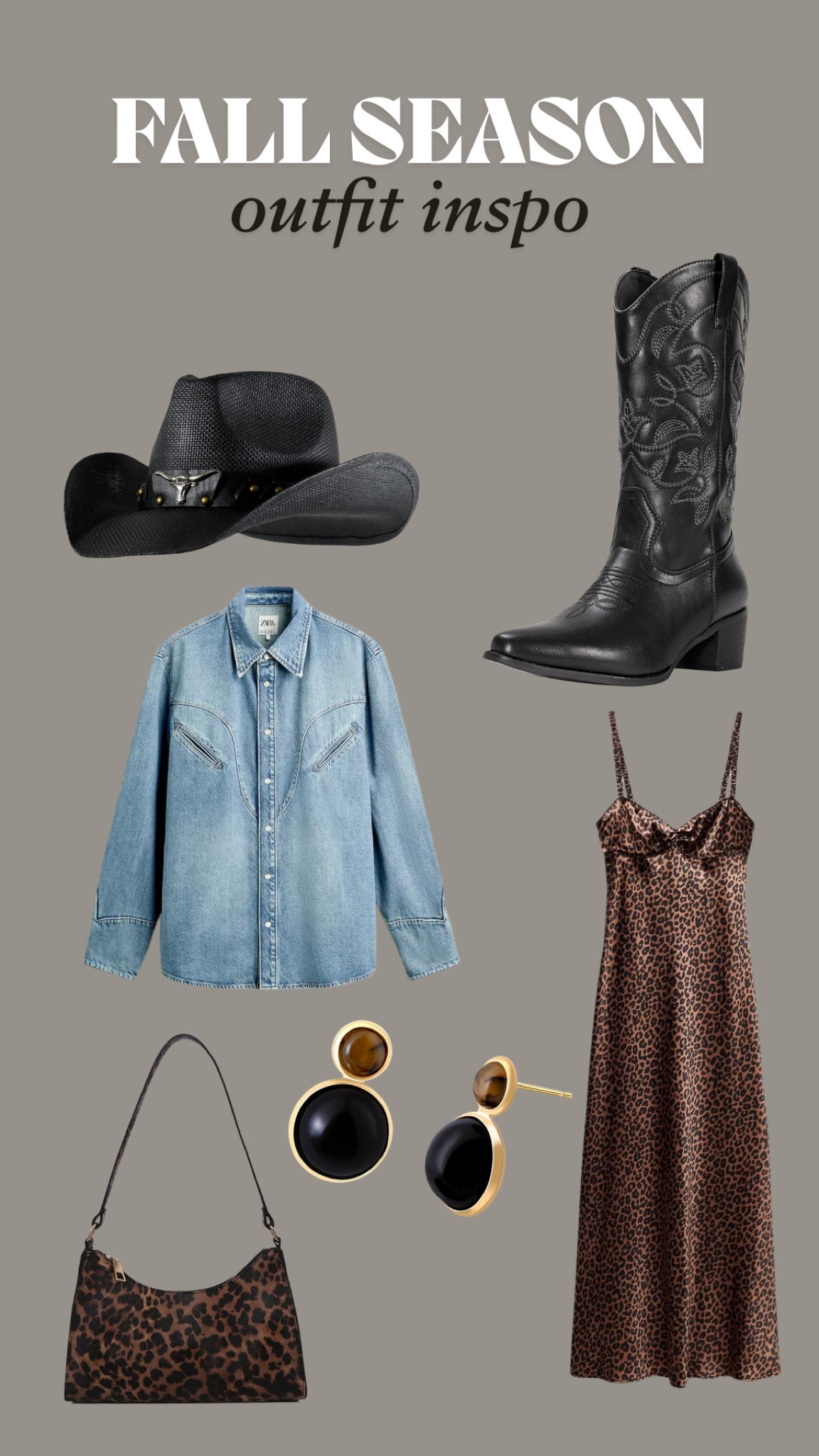 button down and satin leopard dress in the picture are both from Zara 💙⬇️
Satin effect midi slip dress
Denim shirt with pockets 