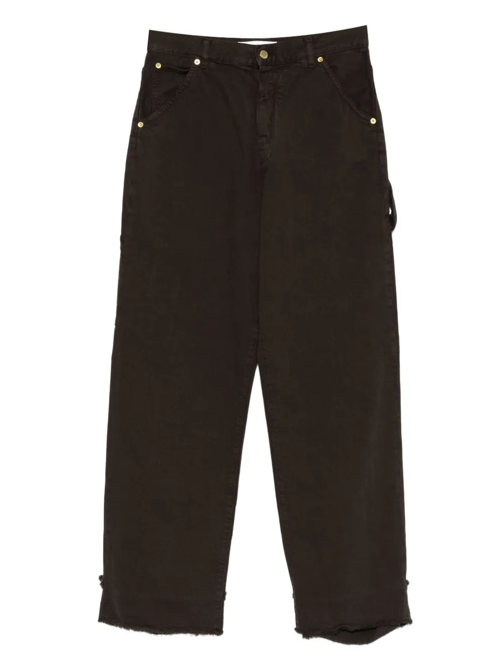 DARKPARK frayed denim straight-leg jeans - Brown | Farfetch Global