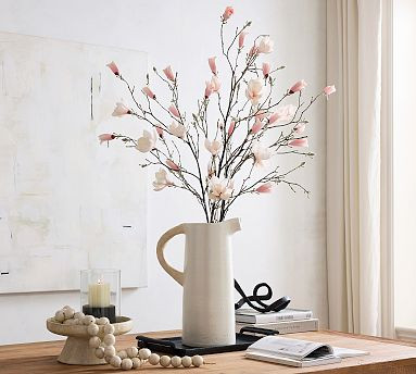 Faux Pink Magnolia Branch | Pottery Barn (US)