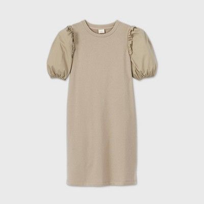 Women's Poplin 3/4 Sleeve Knit Dress - A New Day™ | Target