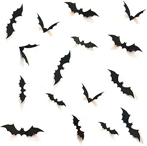 Amazon.com: HOZZQ DIY Halloween Party Supplies PVC 3D Decorative Scary Bats Wall Decal Wall Stick... | Amazon (US)