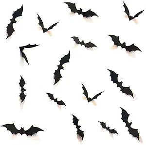 DIY Halloween Party Supplies PVC 3D Decorative Scary Bats Wall Decal Wall Sticker, Halloween Eve ... | Amazon (US)