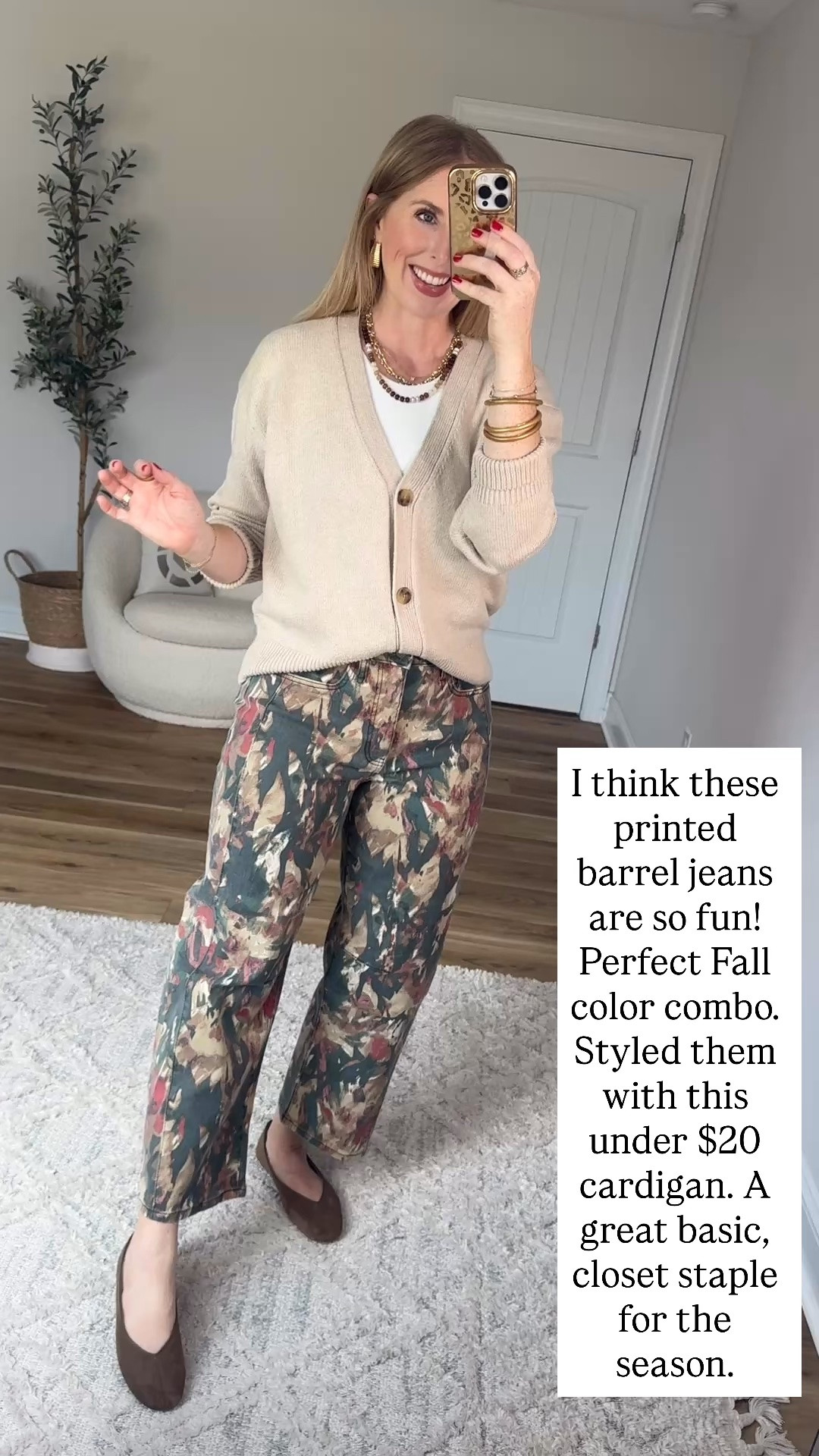 Walmart try on, printed barrel jeans, Walmart outfit, Walmart fashion

#LTKootd