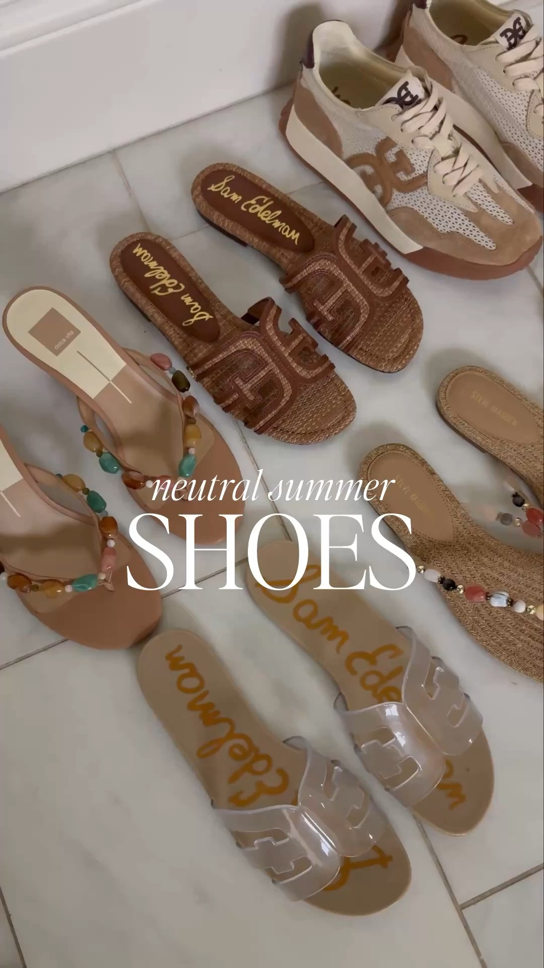 Spring summer neutral sandals and sneakers 