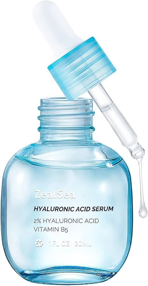 ZealSea 2% Pure Hyaluronic Acid Serum for Face with Vitamin B5, Hydrating Serum to Smooth Dry and... | Amazon (US)