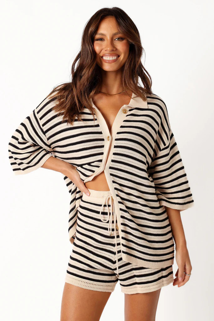 Cherie Knit Shirt - Sand Black | Petal & Pup (AU)