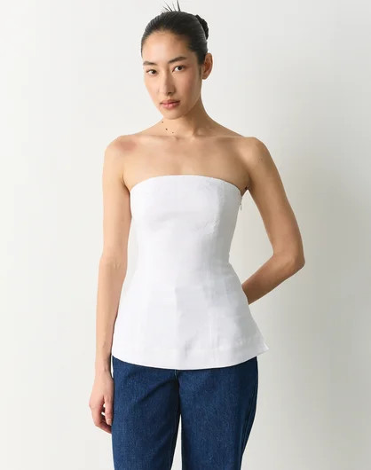 100% Linen Strapless Blouse | Glassons (Australia)