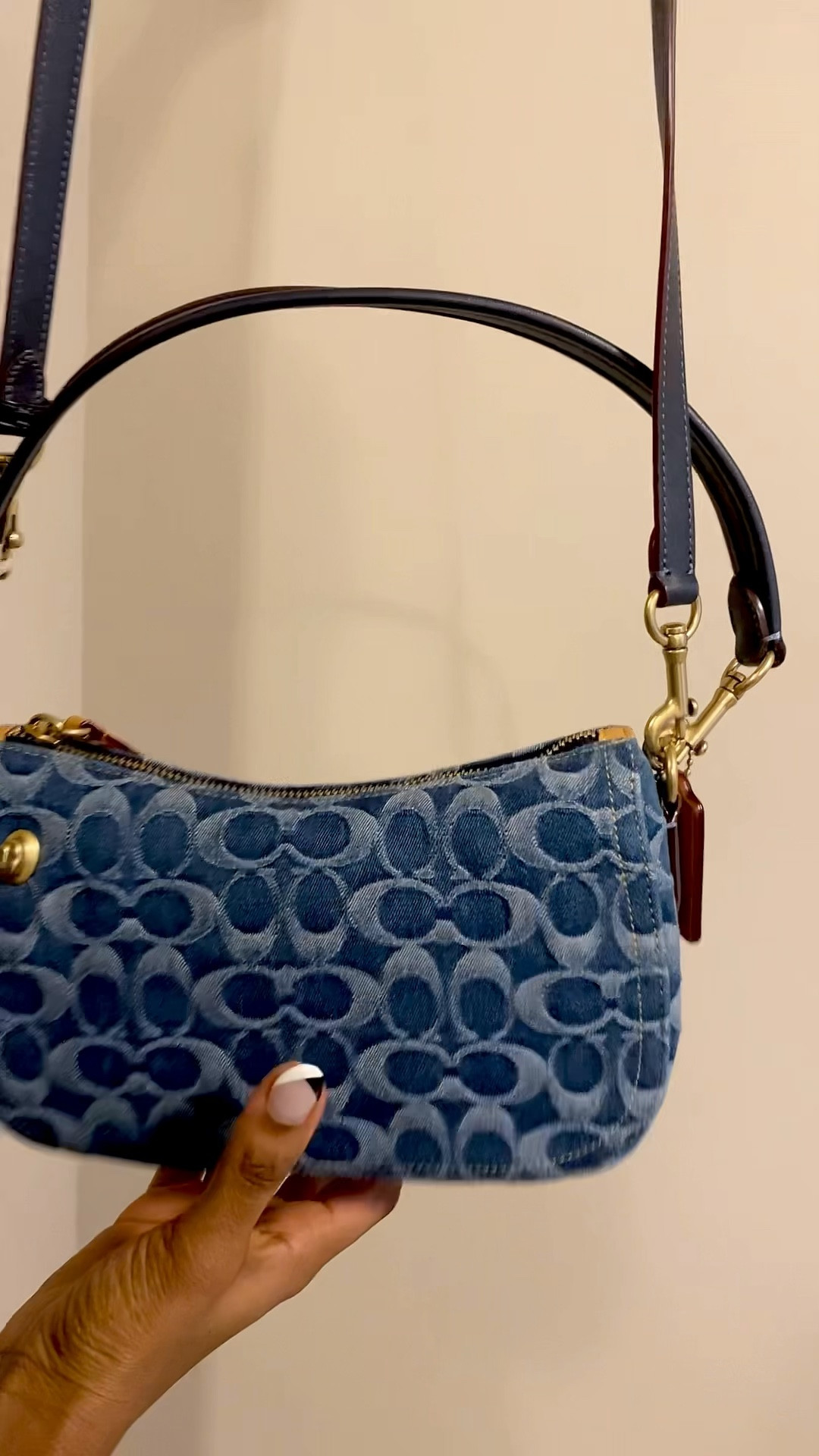 Shop COACH Swinger Signature Denim Shoulder Bag