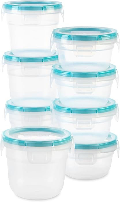 Snapware Plastic Total Solution 16-Pc Food Storage Containers Set, (4) 2-Cup & (4) 1.2-Cup Round ... | Amazon (US)