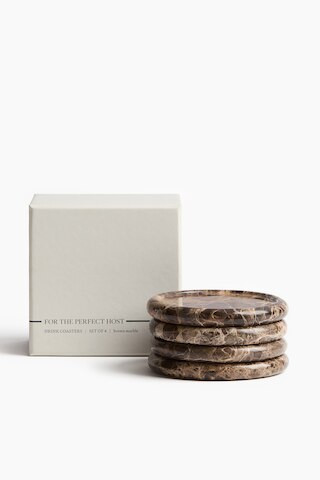 H & M - 4-pack marble coasters - Dark Brown/Marbled | H&M (UK, MY, IN, SG, PH, TW, HK)