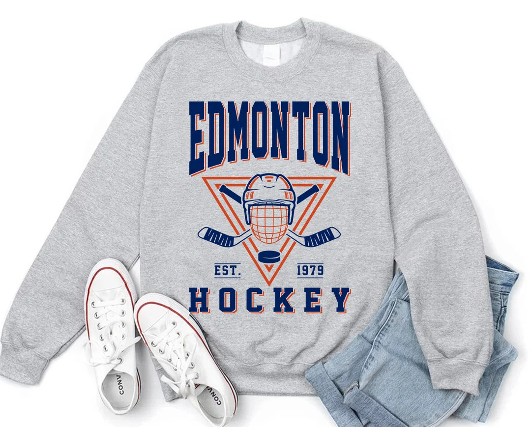 Edmonton Oiler Hockey Crewneck , Vintage Edmonton Oiler Sweatshirt T-Shirt, Edmonton Oiler Sweate... | Etsy (CAD)