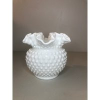 Vintage Round Hobnail White Milk Glass Vase - 5 Inches Vase, Planter, Bowl, Home Decor; Wedding Deco | Etsy (US)