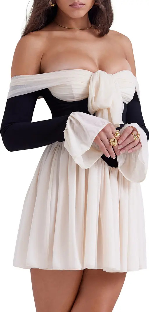 Alana Strapless Long Sleeve Minidress | Nordstrom