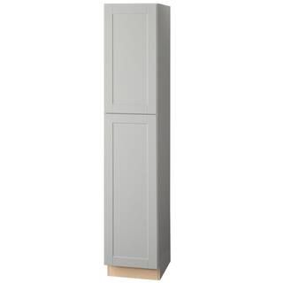 Hampton Bay Shaker Dove Gray Stock Assembled Pantry Kitchen Cabinet (18 in. x 90 in. x 24 in.)-KP... | The Home Depot