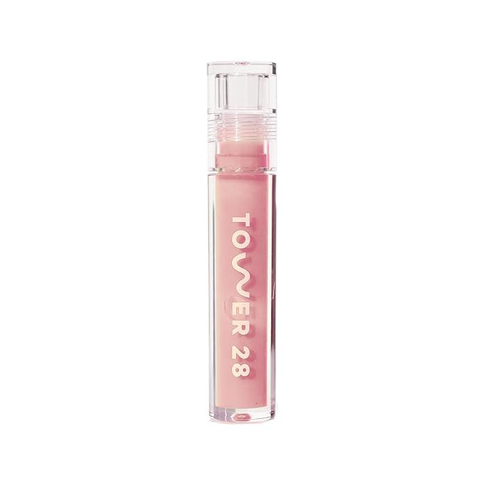 Tower 28 ShineOn Milky Lip Jelly, OAT, Non-Sticky Lip Gloss, Milky Peachy Pink Vegan Lip Gloss, M... | Amazon (US)