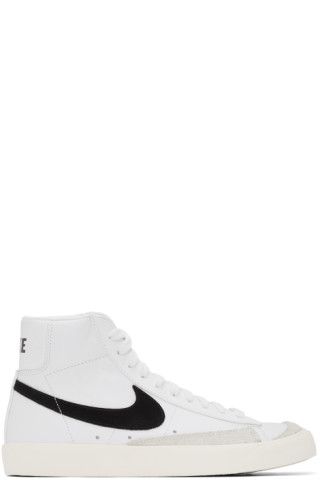 White & Black Blazer Mid '77 Vintage Sneakers | SSENSE 