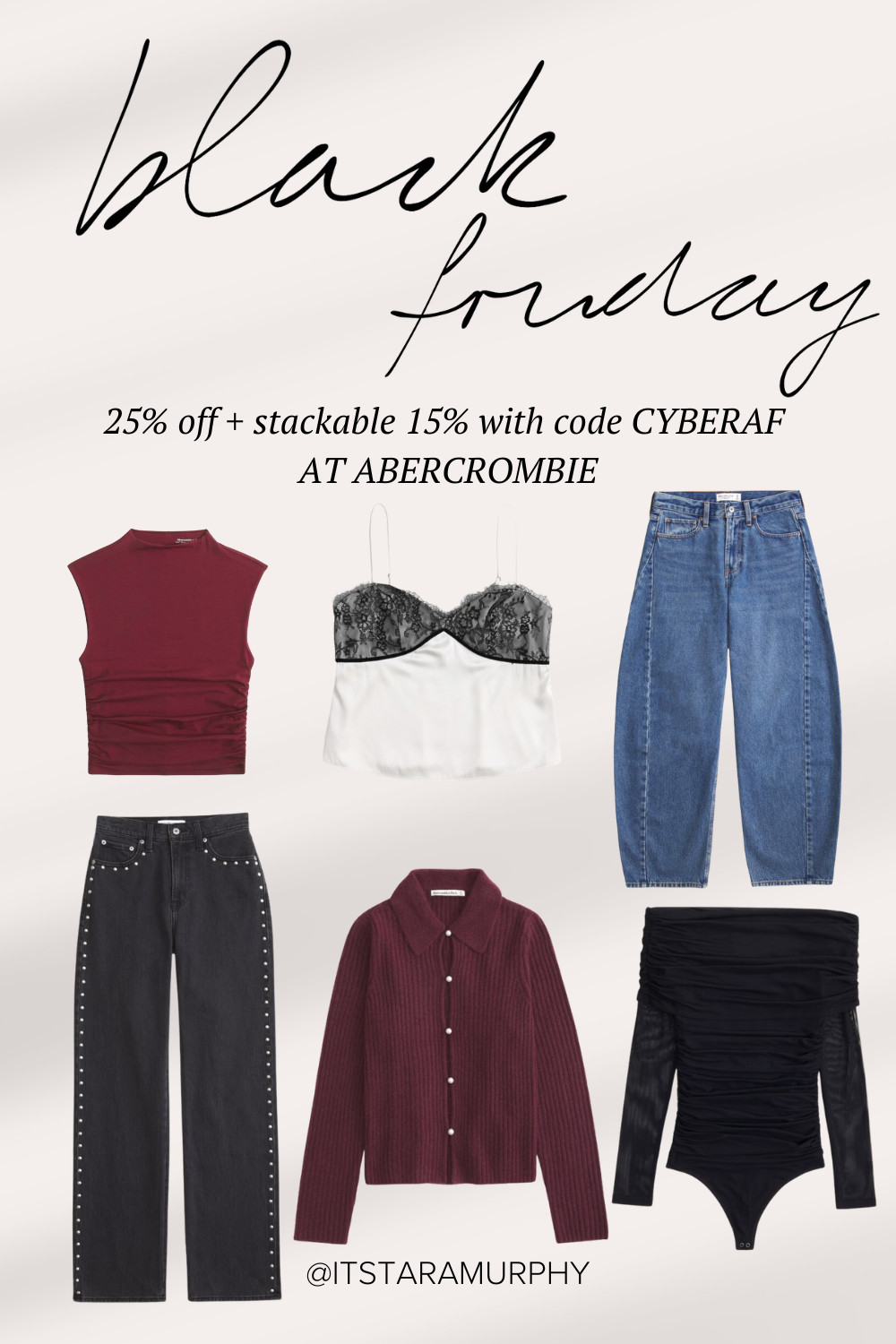 Black Friday is finally here and Abercrombie is 25% off! So exciting that there is a stackable 15% off code. Use CYBERAF at checkout! 

These are some of my favorite must-haves I am LOVING right now from A&F.  

 #LTKCyberWeek #LTKSaleAlert #LTKStyleTip