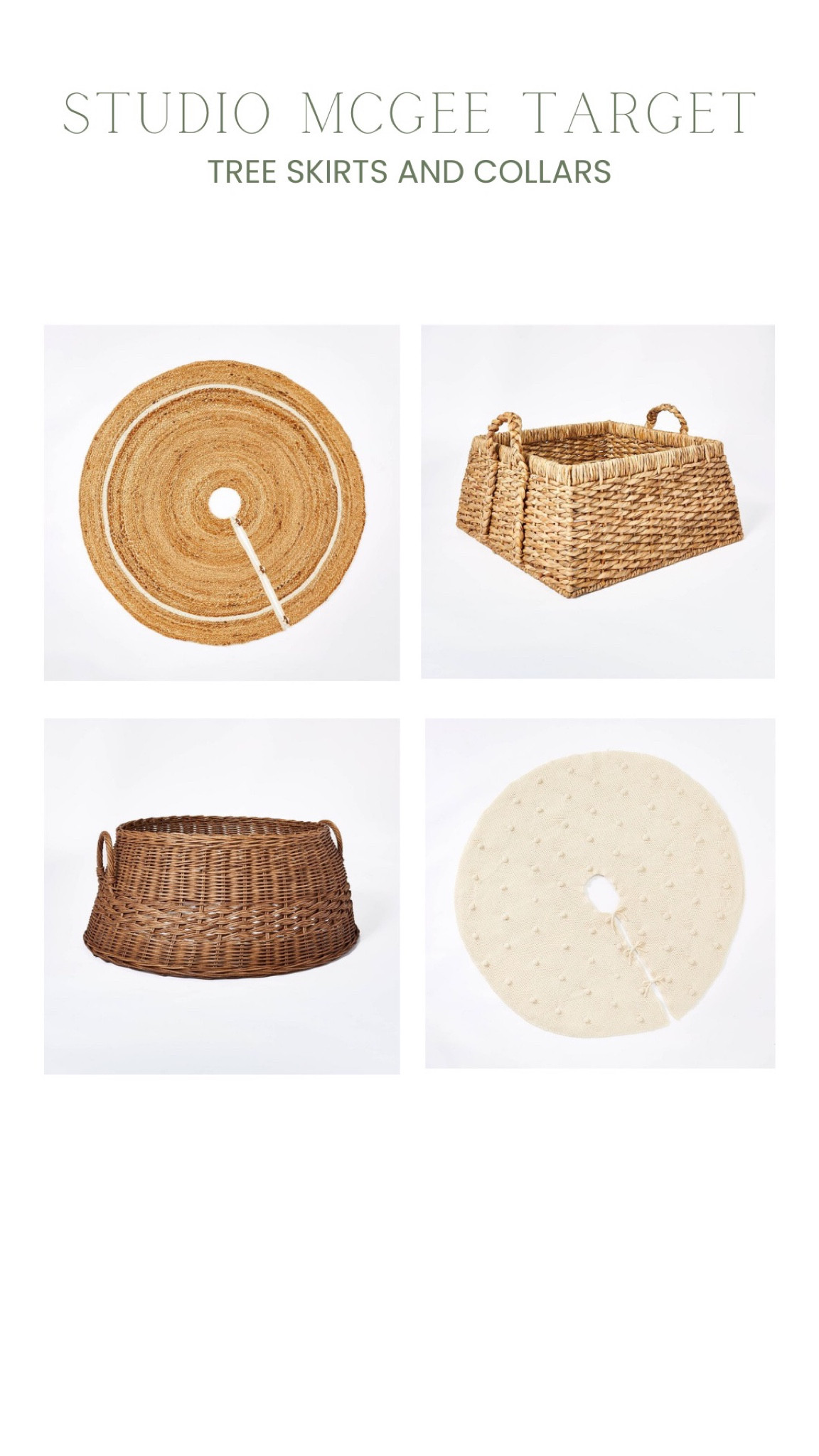 Studio Mcgee holiday collection, Target holiday decor, Target, studio mcgee, holiday decor, tree skirts, tree collars, 

#LTKHoliday #LTKSeasonal #LTKhome