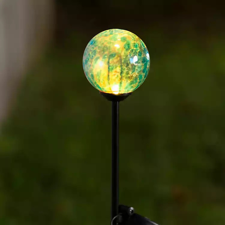 New! Baby Blue Glass Gazing Orb Solar Stake | Kirklands