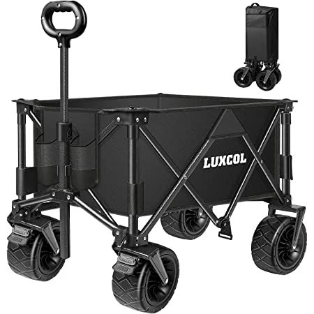 Portal Folding Collapsible Beach Wagon Utility Outdoor Camping Cart with 8" Wheels & Adjustable H... | Amazon (US)