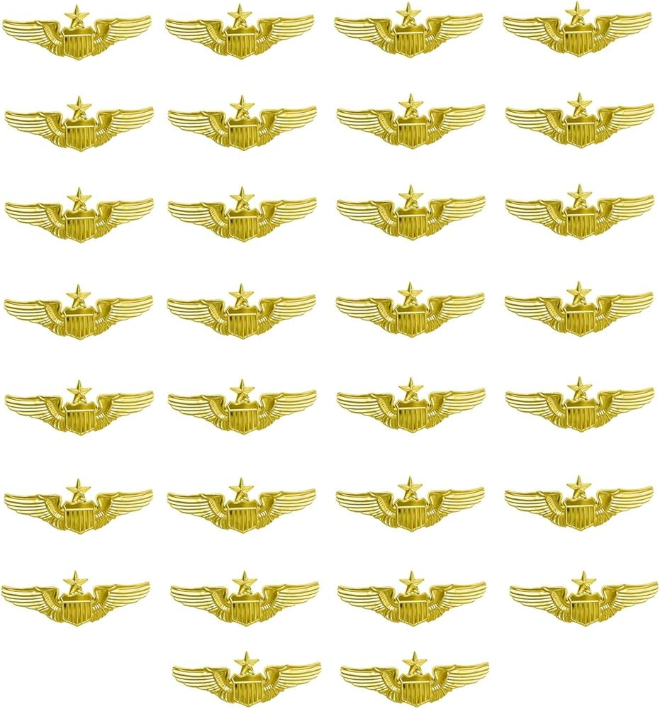 Airplane Pin,Pilot Wings Pin,Gold Air Force Senior Pilot Wing Badge,Pilot Costume Lapel Pins,Meta... | Amazon (US)