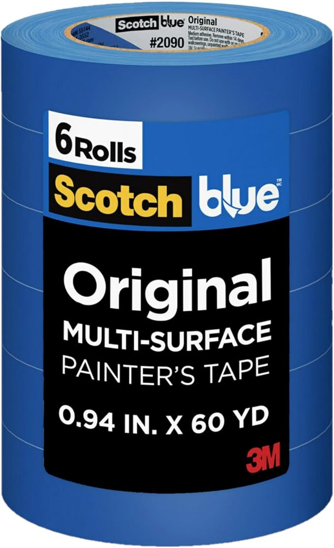 ScotchBlue Original Multi-Surface Painters Tape, 1 Inch Wide (0.94 In. x 60 Yds), 6 Rolls, Blue P... | Amazon (US)