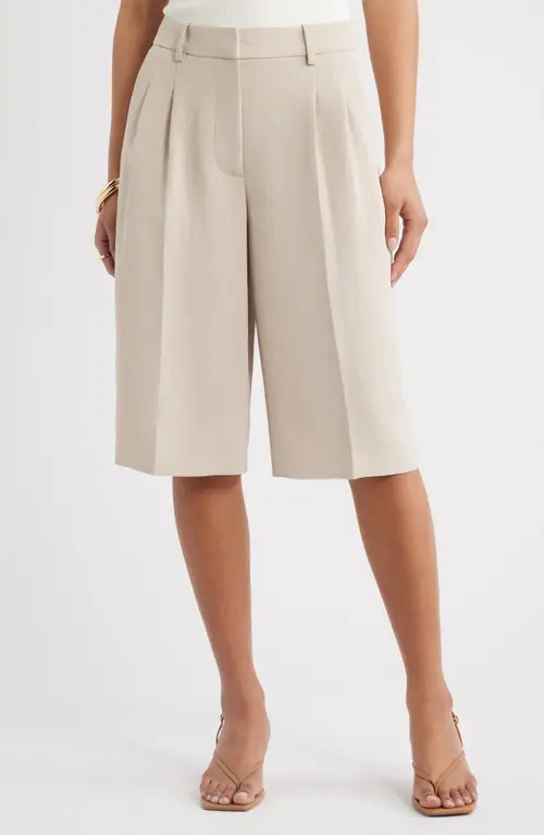 Open Edit Curator Crepe Culottes in Grey Feather at Nordstrom, Size 4 | Nordstrom