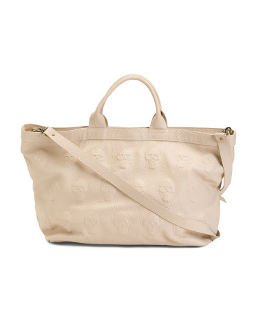 Made In Italy Leather Multiskull Tote | TJ Maxx
