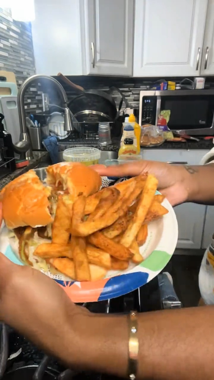 When you realize your kitchen be hitting like a restaurant. Turkey burger & fries kind of night. 😌 

Homemade turkey burgers with golden fries because nothing beats a comfort meal made with love. 🤍

#LTKfoodie #LTKHome #LTKdayinmylife